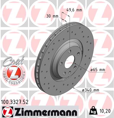 ZIMMERMANN Első féktárcsa 100.3327.52_ZIM