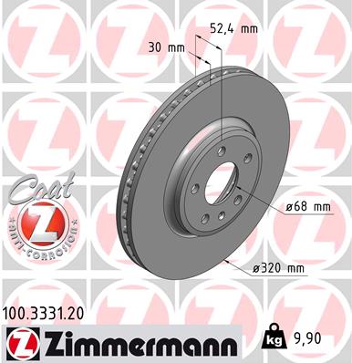 ZIMMERMANN Első féktárcsa 100.3331.20_ZIM