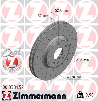 ZIMMERMANN Első féktárcsa 100.3331.52_ZIM