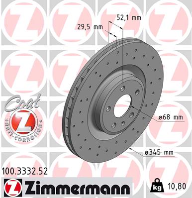 ZIMMERMANN Első féktárcsa 100.3332.52_ZIM