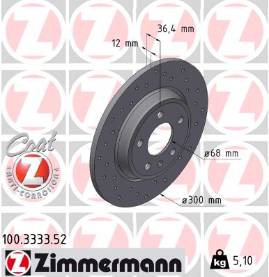 ZIMMERMANN Féktárcsa, mind 100.3333.52_ZIM