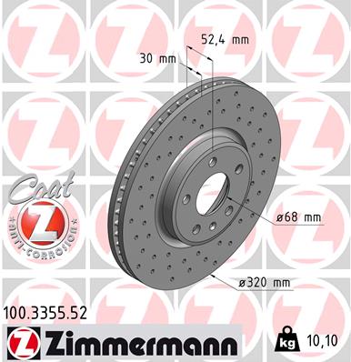 ZIMMERMANN Első féktárcsa 100.3355.52_ZIM