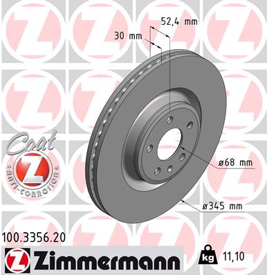 ZIMMERMANN Első féktárcsa 100.3356.20_ZIM