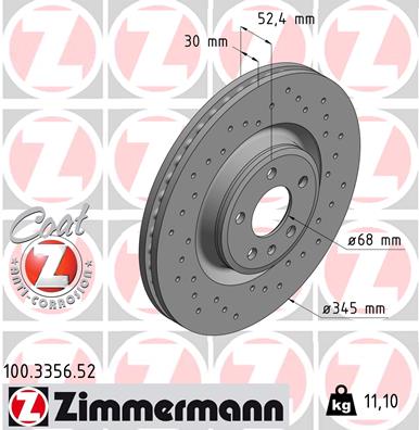 ZIMMERMANN Első féktárcsa 100.3356.52_ZIM