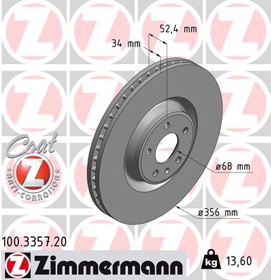 ZIMMERMANN Első féktárcsa 100.3357.20_ZIM