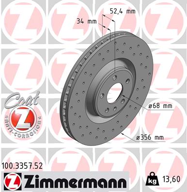 ZIMMERMANN Első féktárcsa 100.3357.52_ZIM