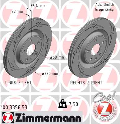 ZIMMERMANN Féktárcsa, mind 100.3358.53_ZIM