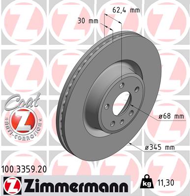 ZIMMERMANN Első féktárcsa 100.3359.20_ZIM