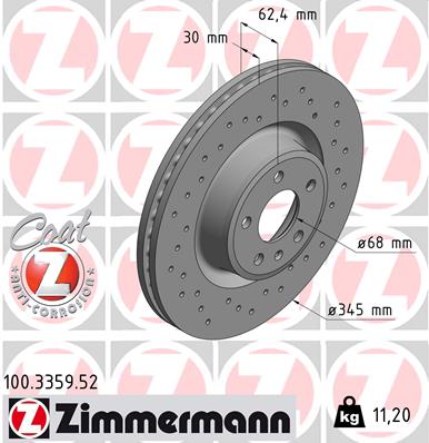 ZIMMERMANN Féktárcsa, mind 100.3359.52_ZIM