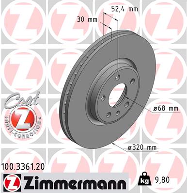 ZIMMERMANN Első féktárcsa 100.3361.20_ZIM