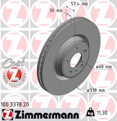 ZIMMERMANN Első féktárcsa 100.3378.20_ZIM