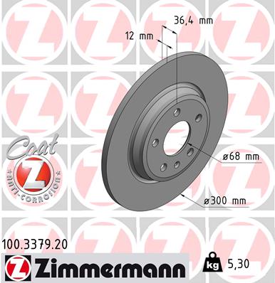 ZIMMERMANN Féktárcsa, mind 100.3379.20_ZIM