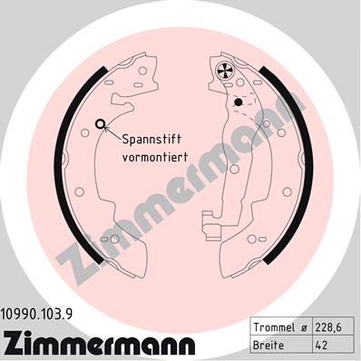 ZIMMERMANN Fékpofa 10990.103.9_ZIM