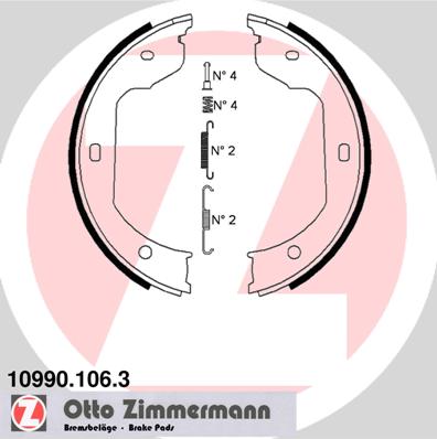 ZIMMERMANN Fékpofa 10990.106.3_ZIM