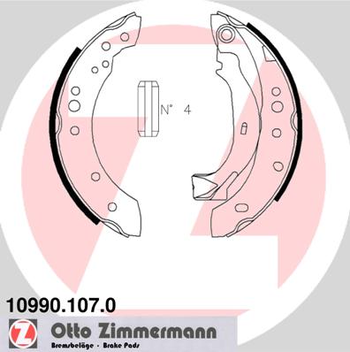 ZIMMERMANN Fékpofa 10990.107.0_ZIM