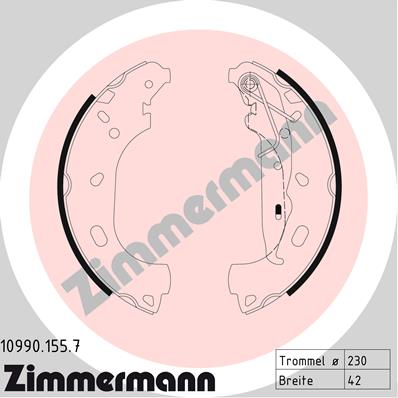 ZIMMERMANN Fékpofa 10990.155.7_ZIM