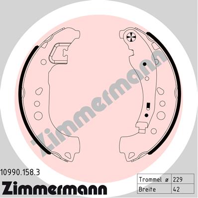 ZIMMERMANN Fékpofa 10990.158.3_ZIM