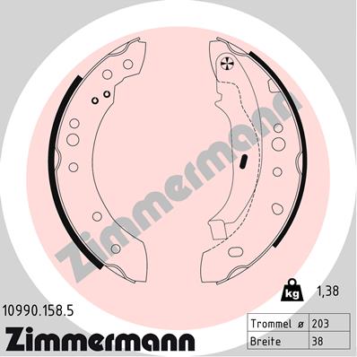 ZIMMERMANN Fékpofa 10990.158.5_ZIM