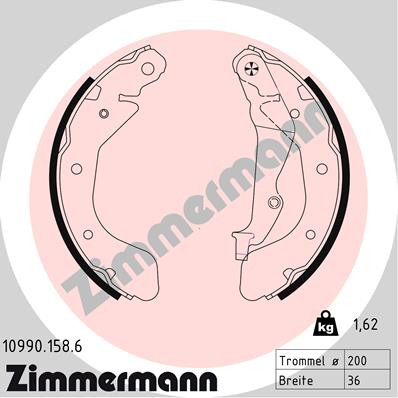 ZIMMERMANN Fékpofa 10990.158.6_ZIM