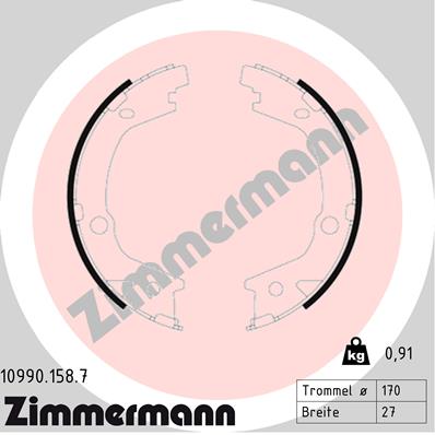 ZIMMERMANN Fékpofa 10990.158.7_ZIM