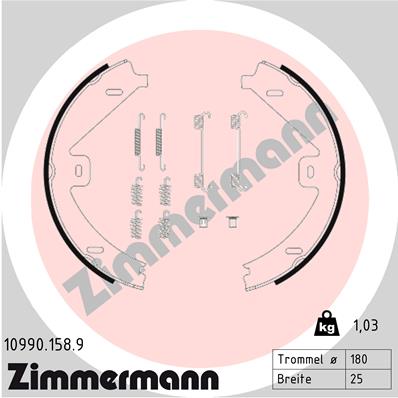 ZIMMERMANN Fékpofa 10990.158.9_ZIM