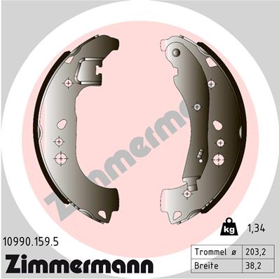 ZIMMERMANN Fékpofa 10990.159.5_ZIM