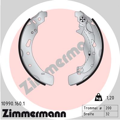 ZIMMERMANN Fékpofa 10990.160.1_ZIM