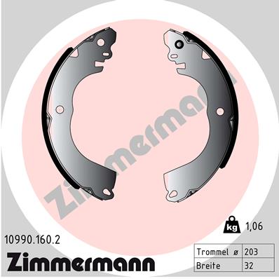 ZIMMERMANN Fékpofa 10990.160.2_ZIM