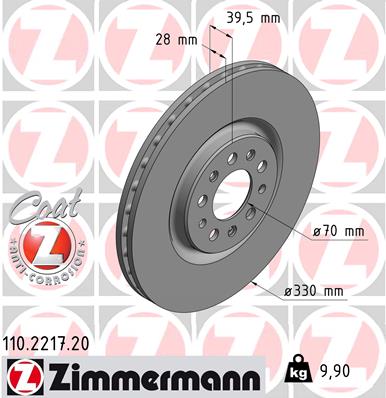 ZIMMERMANN Első féktárcsa 110.2217.20_ZIM