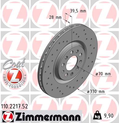 ZIMMERMANN Első féktárcsa 110.2217.52_ZIM