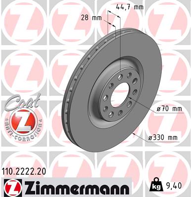 ZIMMERMANN Első féktárcsa 110.2222.20_ZIM