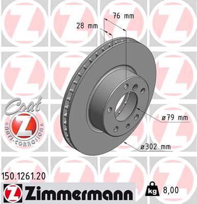 ZIMMERMANN Első féktárcsa 150.1261.20_ZIM