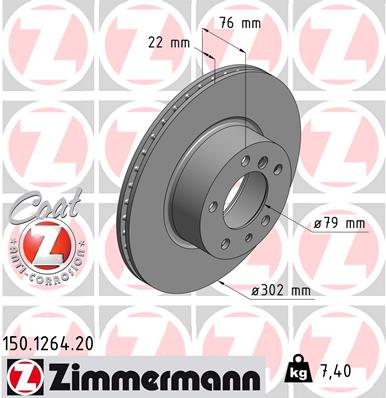 ZIMMERMANN Első féktárcsa 150.1264.20_ZIM