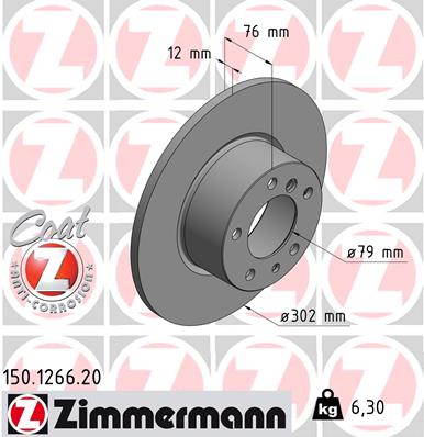 ZIMMERMANN Első féktárcsa 150.1266.20_ZIM