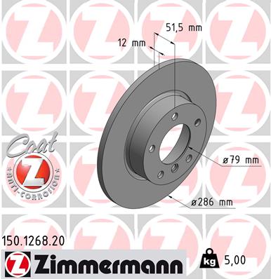 ZIMMERMANN Első féktárcsa 150.1268.20_ZIM