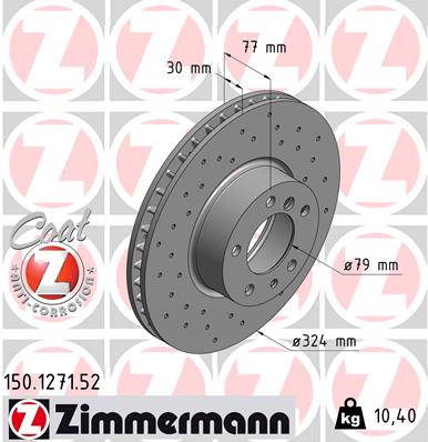 ZIMMERMANN Első féktárcsa 150.1271.52_ZIM