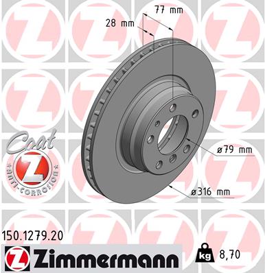 ZIMMERMANN Első féktárcsa 150.1279.20_ZIM