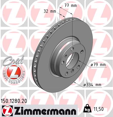 ZIMMERMANN Első féktárcsa 150.1280.20_ZIM