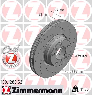 ZIMMERMANN Első féktárcsa 150.1280.52_ZIM