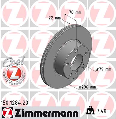 ZIMMERMANN Első féktárcsa 150.1284.20_ZIM