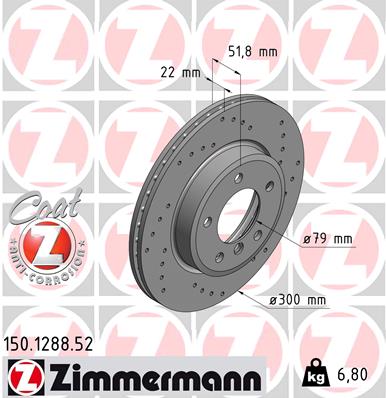 ZIMMERMANN Első féktárcsa 150.1288.52_ZIM