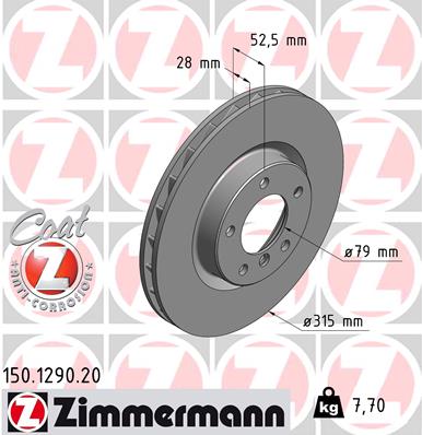 ZIMMERMANN Első féktárcsa 150.1290.20_ZIM