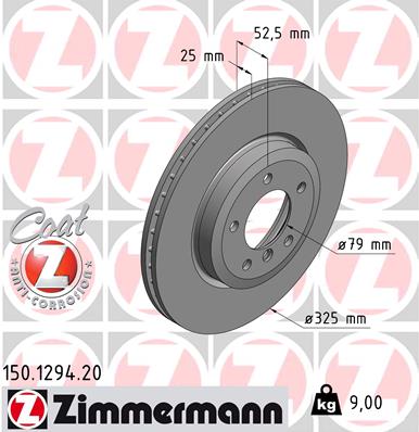 ZIMMERMANN Első féktárcsa 150.1294.20_ZIM