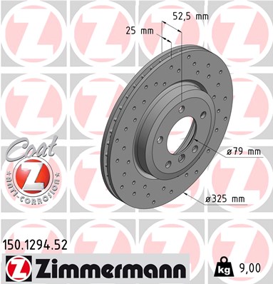 ZIMMERMANN Első féktárcsa 150.1294.52_ZIM