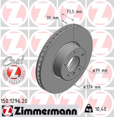 ZIMMERMANN Első féktárcsa 150.1296.20_ZIM