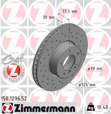 ZIMMERMANN Első féktárcsa 150.1296.52_ZIM