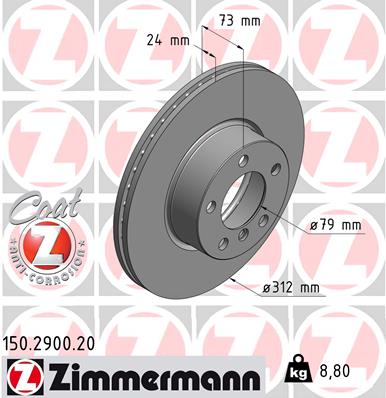 ZIMMERMANN Első féktárcsa 150.2900.20_ZIM