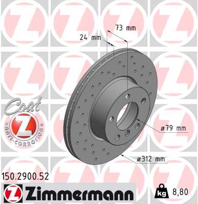 ZIMMERMANN Első féktárcsa 150.2900.52_ZIM