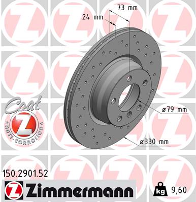 ZIMMERMANN Első féktárcsa 150.2901.52_ZIM