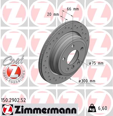 ZIMMERMANN 150.2902.52_ZIM Hátsó féktárcsa